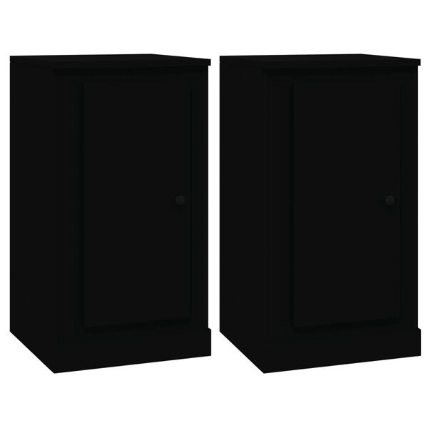 vidaXL Buffets 2 pcs noir 37,5x35,5x67,5 cm bois d'ing&eacute;nierie