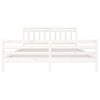 vidaXL Cadre de lit sans matelas blanc bois massif 200x200 cm