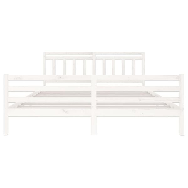 vidaXL Cadre de lit sans matelas blanc bois massif 200x200 cm
