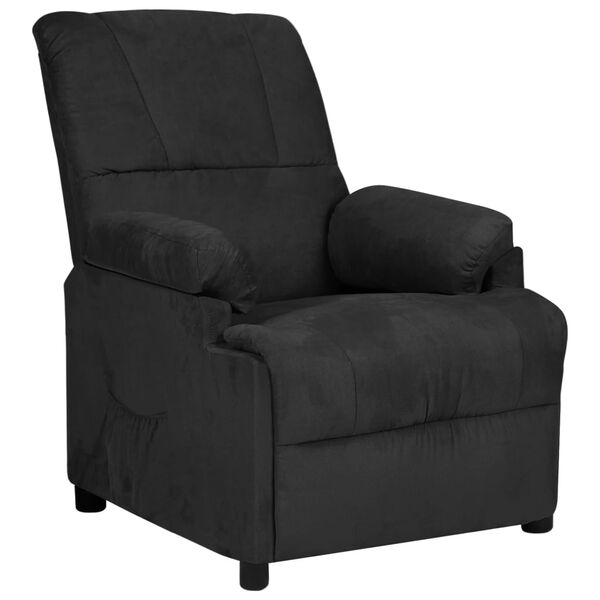 vidaXL Fauteuil inclinable noir tissu microfibre