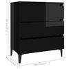 vidaXL Buffet Noir brillant 60x35x69 cm Bois d&rsquo;ing&eacute;nierie