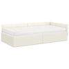vidaXL Cadre de lit d'angle avec matelas Autre 2 pcs Cr&egrave;me Velours
