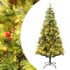 vidaXL Sapin de No&euml;l pr&eacute;-&eacute;clair&eacute; et pommes de pin vert 150cm PVC et PE
