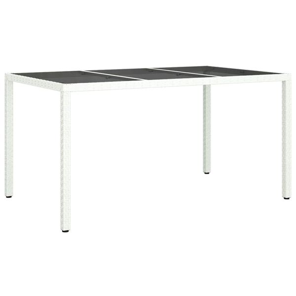 vidaXL Table de jardin pour repas Blanc 150 x 90 x 75 cm Poly rotin