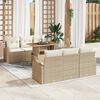vidaXL Ensemble de canap&eacute; de jardin 7 pcs Beige Poly rotin