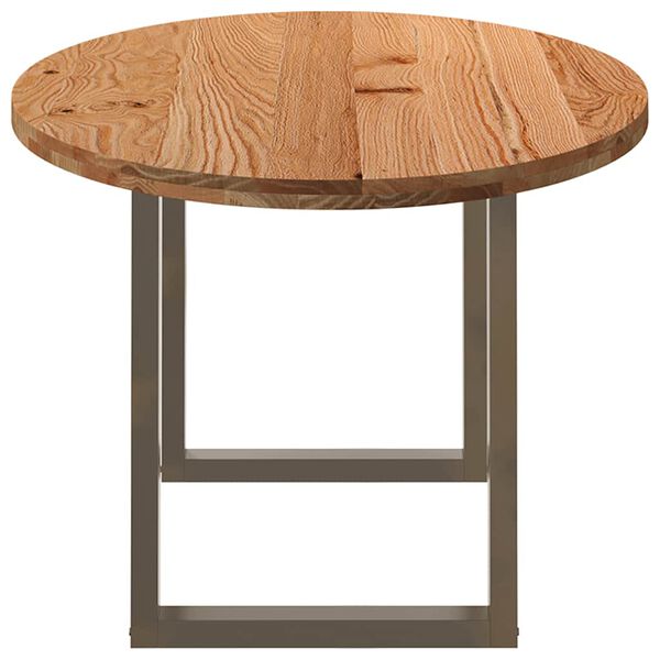 vidaXL Table à manger marron clair bois de chêne massif ovale