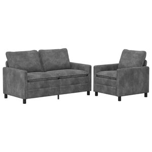 vidaXL Ensemble de Canap&eacute;s 2 pc Gris clair Polyester