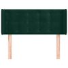 vidaXL T&ecirc;te de lit avec oreilles Vert fonc&eacute; 83x16x78/88 cm Velours