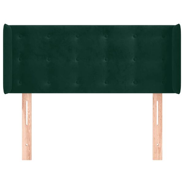 vidaXL T&ecirc;te de lit avec oreilles Vert fonc&eacute; 83x16x78/88 cm Velours