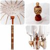 vidaXL Parasol balinais avec base 260 180-190 cm