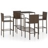 vidaXL Ensemble de bar de jardin 5 pcs R&eacute;sine tress&eacute;e Marron
