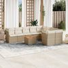 vidaXL Salon de jardin avec coussins 10 pcs beige r&eacute;sine tress&eacute;e