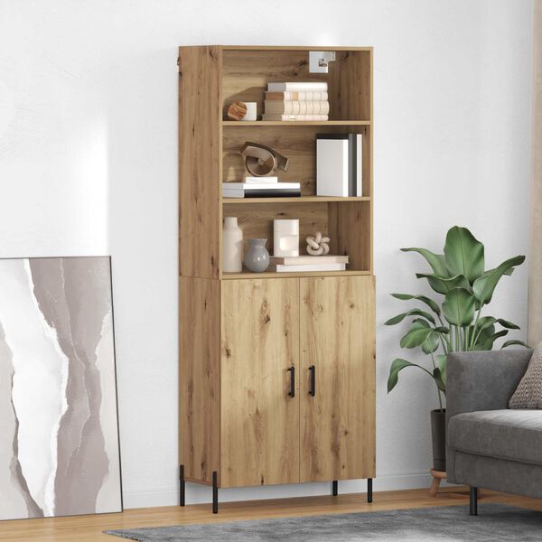 vidaXL Haut Armoire Ch&ecirc;ne artisanal 69,5 x 32,5 x 180 cm