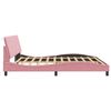 vidaXL Cadre de lit avec LED sans matelas Hanko rose 200x200 cm velours