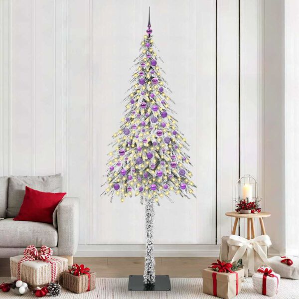 vidaXL Sapin de No&euml;l avec 300 LED Blanc 210 cm PE et Acier