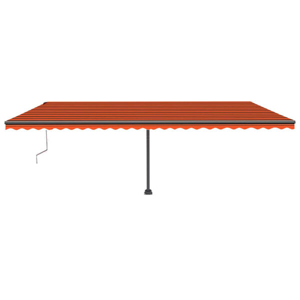 vidaXL Auvent automatique capteur de vent LED 600x300 cm Orange marron