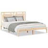 vidaXL Cadre de lit extra long sans matelas 140x210 cm bois massif