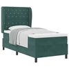 vidaXL Lit &agrave; ressorts avec matelas Vert fonc&eacute; 200 x 90 cm Polyester