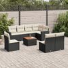 vidaXL Salon de jardin 9 pcs avec coussins noir r&eacute;sine tress&eacute;e