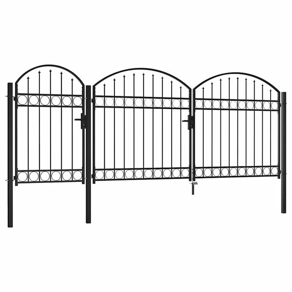 vidaXL Portail de cl&ocirc;ture de jardin avec sommet en arc 400 x 175 cm