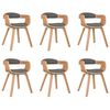 vidaXL Chaise &agrave; manger lot de 6 gris clair bois courb&eacute; et tissu