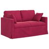 vidaXL Canap&eacute; 2 pcs Bordeaux 138 x 78 x 80 cm Velours