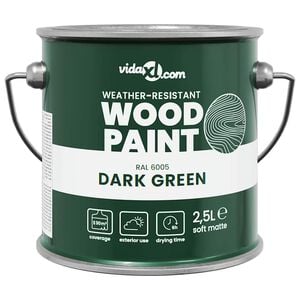 vidaXL Peinture pour bois Vert 2,5 L Impression murale