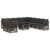 vidaXL Ensemble de canap&eacute; de jardin 12 pc Gris polyrotin
