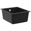 vidaXL &Eacute;vier Noir 370 x 460 mm 80% Quartz et 20% R&eacute;sine
