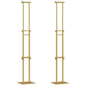 vidaXL Pr&eacute;sentoirs de salon 2 pi&egrave;ces Dor&eacute; 30 x 23,5 x 210 cm Acier
