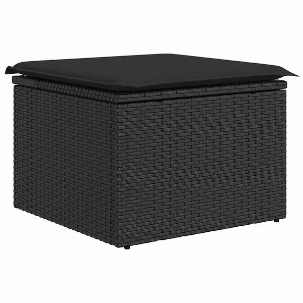 vidaXL Ensemble de canap&eacute; de jardin 8 pcs Noir Poly rotin