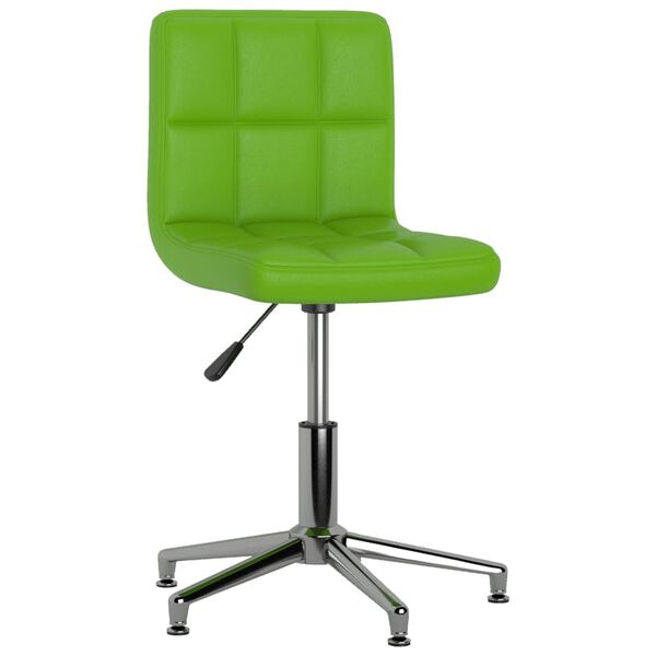 vidaXL Chaise pivotante de salle &agrave; manger Vert Similicuir