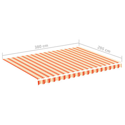 vidaXL Tissu de remplacement pour auvent Jaune et orange 4x3 m