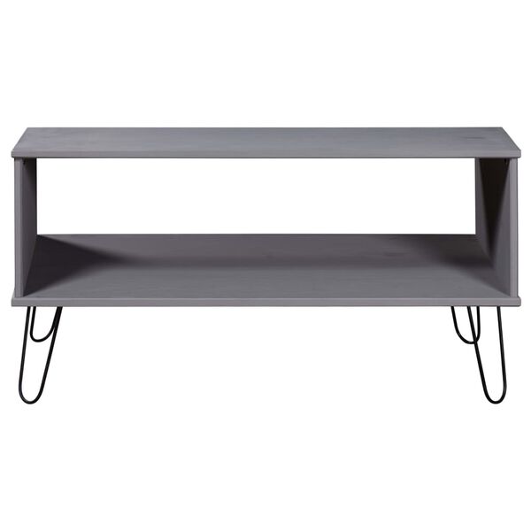 vidaXL Table basse New York Gris Bois de pin massif