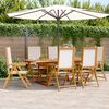 vidaXL Ensemble &agrave; manger de jardin 7 pcs blanc cr&egrave;me tissu bois massif