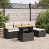 vidaXL Salon de jardin 6 pcs avec coussins noir r&eacute;sine tress&eacute;e