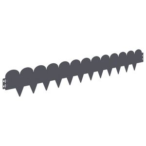 vidaXL Bordure de Pelouse 10 pc 103 x 15 cm Acier Anthracite