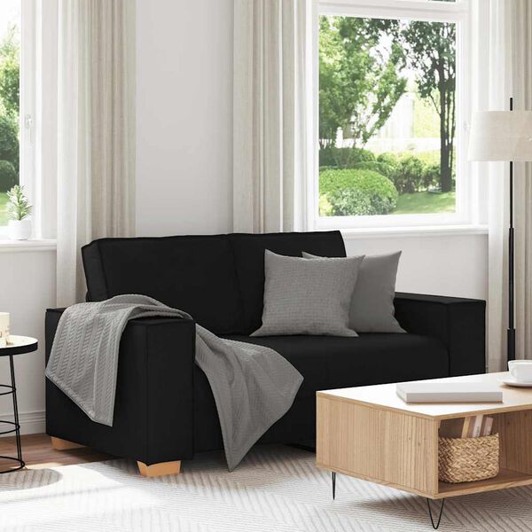 vidaXL Canap&eacute; 2 places Noir 120 cm Tissu