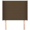 vidaXL T&ecirc;te de lit avec oreilles Marron fonc&eacute; 93x16x118/128 cm Tissu
