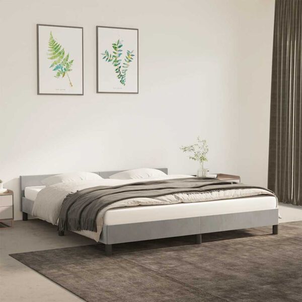 vidaXL Cadre de lit sans matelas gris clair 160x200 cm velours