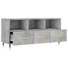 vidaXL Meuble TV gris béton 102x36x50 cm bois d'ingénierie