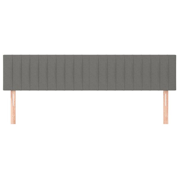 vidaXL T&ecirc;tes de lit Gris fonc&eacute; 180x5x78/88 cm Tissu