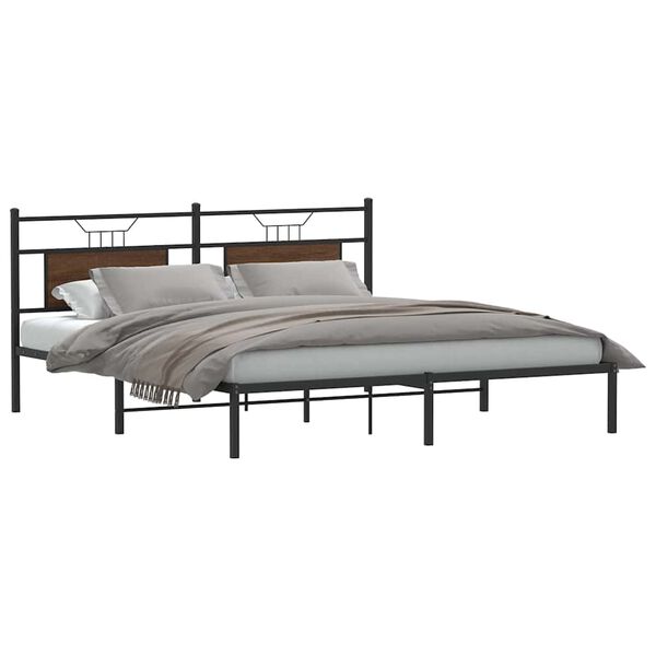 vidaXL Cadre de lit sans matelas chêne marron 183x203 cm