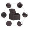 vidaXL Fauteuil inclinable marron foncé tissu