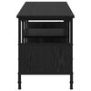vidaXL Meuble TV Ch&ecirc;ne noir 100 x 35 x 45 cm Bois d'ing&eacute;nierie et fer