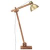 vidaXL Lampadaire Laiton Bois de manguier massif E27