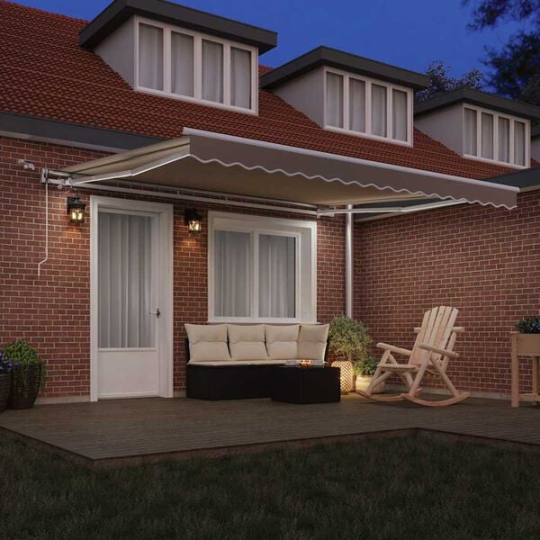 vidaXL Auvent R&eacute;tractable Beige 400 &times; 300 cm Polyester et m&eacute;tal