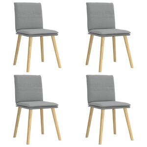 vidaXL Chaises &agrave; manger lot de 4 gris clair tissu