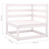 vidaXL Canapé d'angle de jardin blanc bois de pin massif