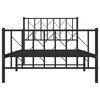 vidaXL Cadre de lit m&eacute;tal sans matelas avec pied de lit noir 100x190cm